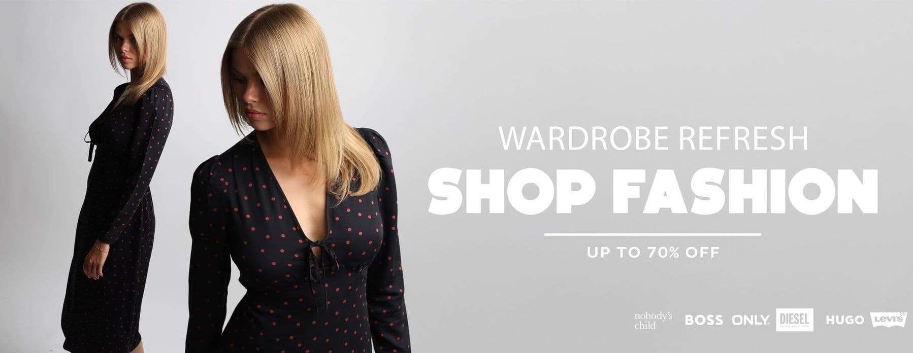 Fashion wardrobe refresh banner design